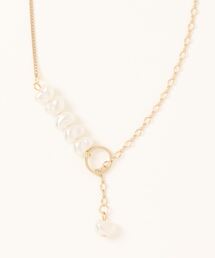 mysty woman | パール付き華奢ネックレス 980284(ネックレス)