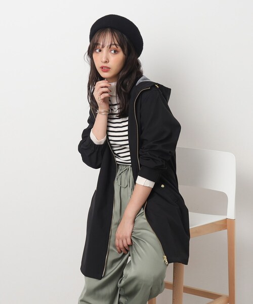 DRESKIP（ドレスキップ）の「◆【撥水】さっと羽織れて頼りになる フ－ド付き ボンディングコート（その他アウター・レディース・サンドベージュ/ブラック/カーキ・02/03/04）」の2枚目の写真