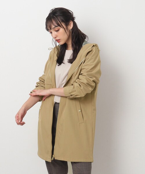 DRESKIP（ドレスキップ）の「◆【撥水】さっと羽織れて頼りになる フ－ド付き ボンディングコート（その他アウター・レディース・サンドベージュ/ブラック/カーキ・02/03/04）」の9枚目の写真