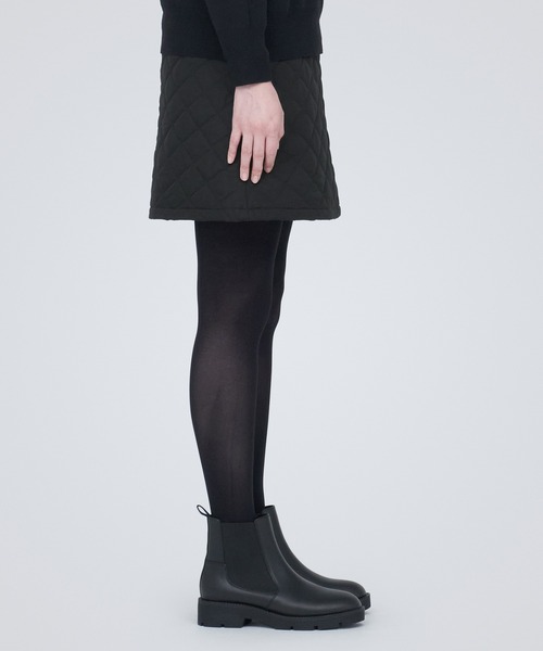 無印良品（ムジルシリョウヒン）の「洗える　キルティングミニスカート（スカート・レディース・ブラック/スモーキーグリーン系/ダークグレー・M/XXL/L/S/XL/XS）」の4枚目の写真