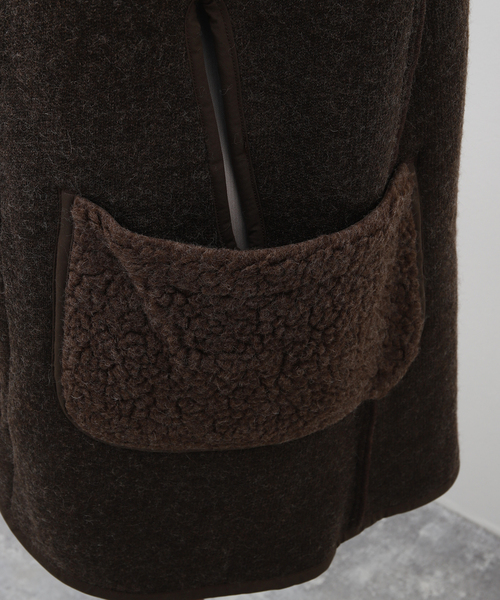 417 EDIFICE(フォーワンセブンエディフィス)の「【INNAT / インアット】 BOA FLEECE LINER VEST / ベスト(ブルゾン・メンズ・チャコールグレー/ブラウン・2)」の21枚目の写真