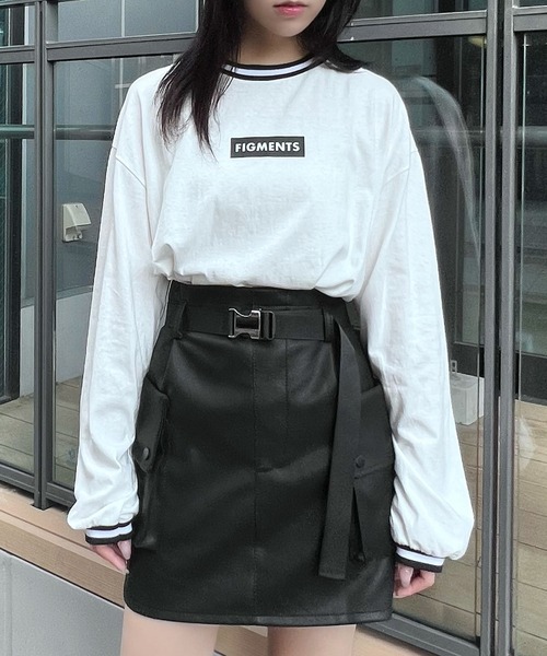 Figments（フィグメンツ）の「ラインリブロンT（Tシャツ/カットソー・レディース・ホワイト/ブラック・FREE）」の11枚目の写真