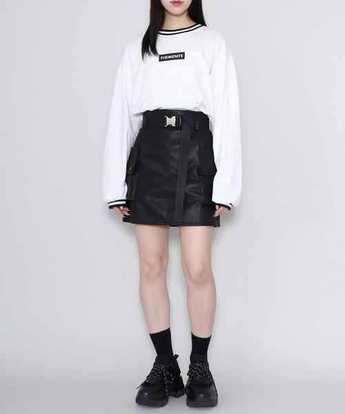 Figments（フィグメンツ）の「ラインリブロンT（Tシャツ/カットソー・レディース・ホワイト/ブラック・FREE）」の12枚目の写真