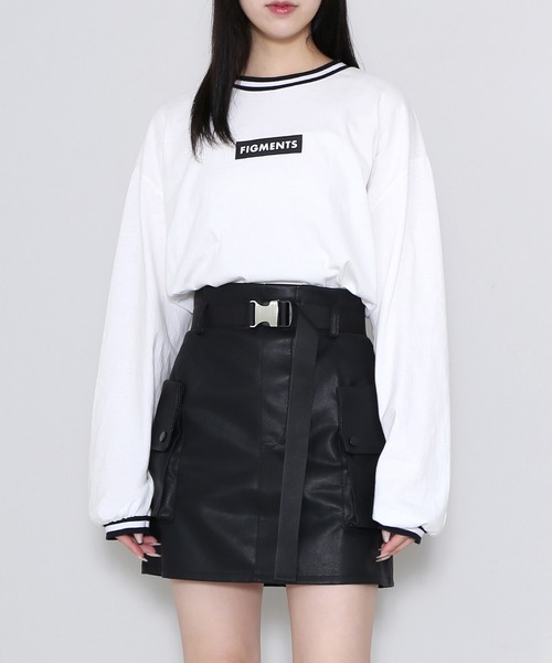 Figments（フィグメンツ）の「ラインリブロンT（Tシャツ/カットソー・レディース・ホワイト/ブラック・FREE）」の13枚目の写真