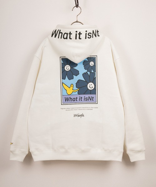 (What it isNt)ART BY MARKGONZALES(ワットイットイズント)の「【0】【(What it isNt) ART BY MARK GONZALES/ワットイットイズント マークゴンザレス】アートデザイン バック&フードロゴプリント フーディー プルパーカー リラックスフィット 裏起毛 24AW新柄追加(パーカー・レディース・レッド/ピンク/ブルー/イエロー/ホワイト/ホワイト系その他/グリーン系その他/グリーン系その他2/ブルー系その他/ピンク系その他2/ホワイト系その他2/イエロー系その他2/ブルー系その他2/イエロー系その他/ピンク系その他・M/L/XL)」の19枚目の写真