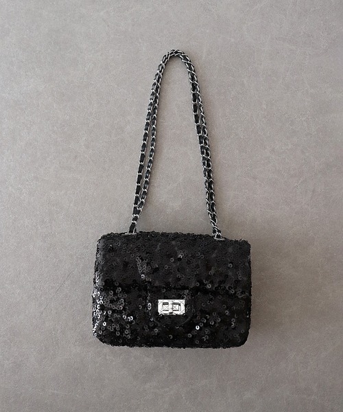 BLUEEAST（ブルーイースト）の「スパンコール2WAYチェーンショルダーバッグ（ショルダーバッグ・レディース・ブラック/シルバー・FREE）」の12枚目の写真