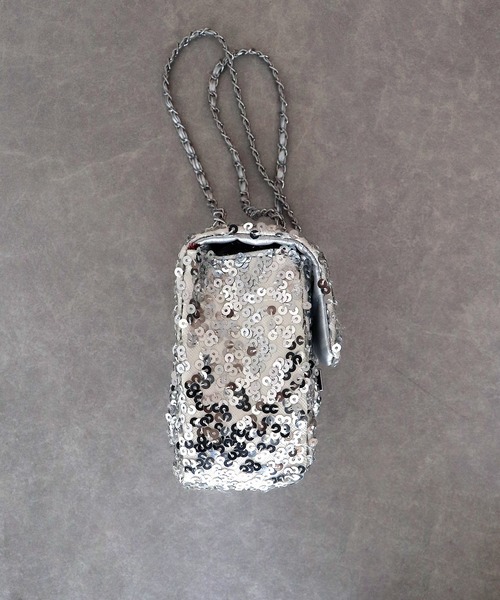 BLUEEAST（ブルーイースト）の「スパンコール2WAYチェーンショルダーバッグ（ショルダーバッグ・レディース・ブラック/シルバー・FREE）」の15枚目の写真