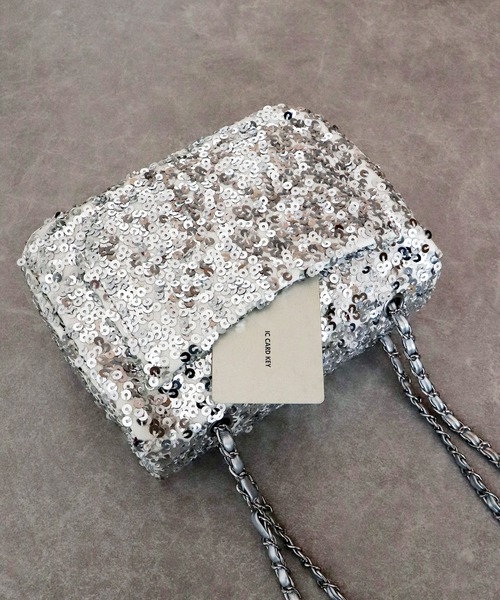 BLUEEAST（ブルーイースト）の「スパンコール2WAYチェーンショルダーバッグ（ショルダーバッグ・レディース・ブラック/シルバー・FREE）」の17枚目の写真
