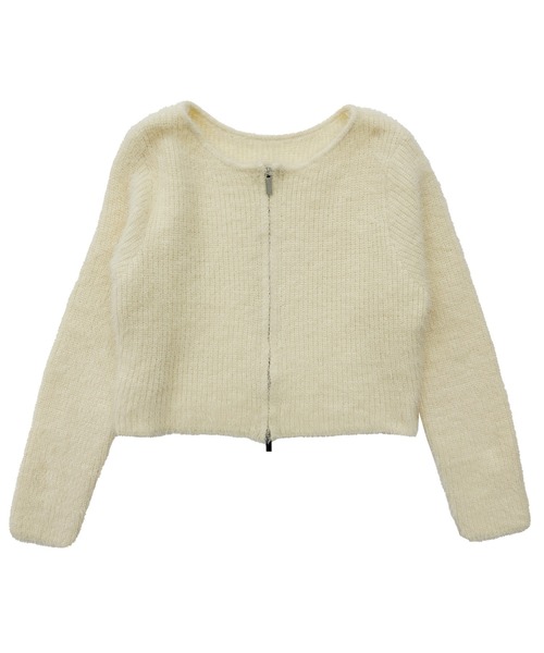 solleim（ソルレム）の「シャギージップアップニット（ニット/セーター・レディース・ブラウン/ホワイト/チャコールグレー・M）」の17枚目の写真