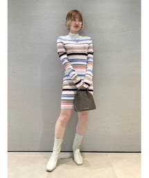 LILY BROWN | アームスリットニットミニワンピース(ワンピース)