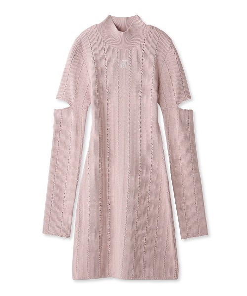 LILY BROWN(リリーブラウン)の「アームスリットニットミニワンピース(ワンピース・レディース・ホワイト/ピンク/その他/ブラック・FREE)」の4枚目の写真