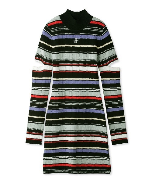 LILY BROWN(リリーブラウン)の「アームスリットニットミニワンピース(ワンピース・レディース・ホワイト/ピンク/その他/ブラック・FREE)」の6枚目の写真