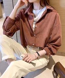コーデュロイ風シャツ