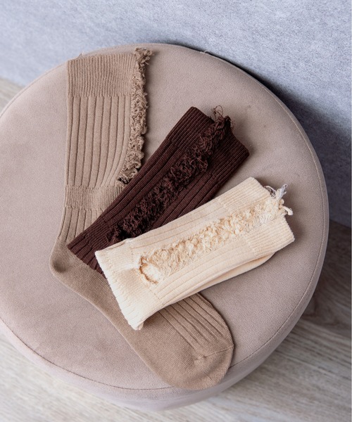 「kakko」(カッコ)の「レディーズ ダメージ加工ソックス 3足セット(ソックス/靴下・レディース・E/D/C/B/A・FREE)」の1枚目の写真