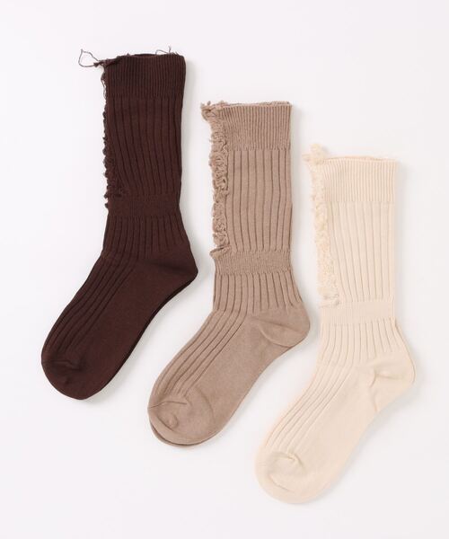 「kakko」(カッコ)の「レディーズ ダメージ加工ソックス 3足セット(ソックス/靴下・レディース・E/D/C/B/A・FREE)」の13枚目の写真