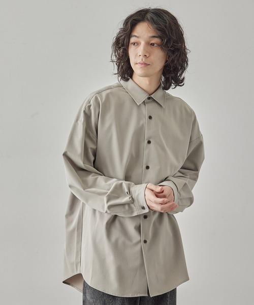 JUNRED(ジュンレッド)の「TRストレッチルーズシャツ(シャツ/ブラウス・メンズ・グレー系その他/ホワイト/チャコールグレー・L/M/S)」の13枚目の写真