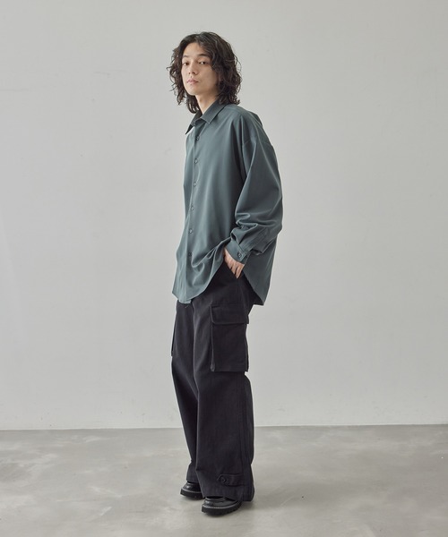 JUNRED(ジュンレッド)の「TRストレッチルーズシャツ(シャツ/ブラウス・メンズ・グレー系その他/ホワイト/チャコールグレー・L/M/S)」の14枚目の写真
