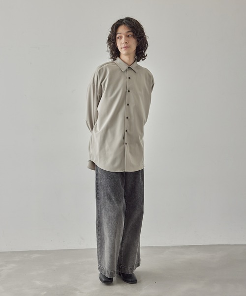 JUNRED(ジュンレッド)の「TRストレッチルーズシャツ(シャツ/ブラウス・メンズ・グレー系その他/ホワイト/チャコールグレー・L/M/S)」の22枚目の写真