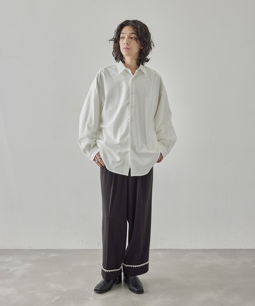 JUNRED(ジュンレッド)の「TRストレッチルーズシャツ(シャツ/ブラウス・メンズ・グレー系その他/ホワイト/チャコールグレー・L/M/S)」の20枚目の写真