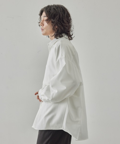 JUNRED(ジュンレッド)の「TRストレッチルーズシャツ(シャツ/ブラウス・メンズ・グレー系その他/ホワイト/チャコールグレー・L/M/S)」の6枚目の写真