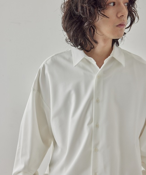 JUNRED(ジュンレッド)の「TRストレッチルーズシャツ(シャツ/ブラウス・メンズ・グレー系その他/ホワイト/チャコールグレー・L/M/S)」の12枚目の写真