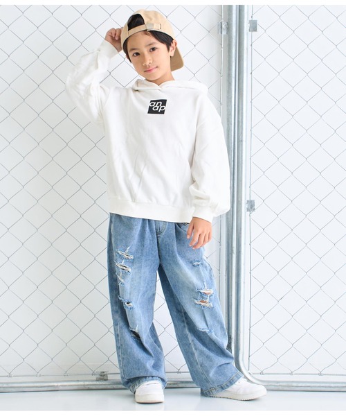 ANAP kids(アナップキッズ)の「anapボックスロゴ裏毛スウェットパーカー【ジュニアお揃い】 【親子お揃い】(パーカー・キッズ・その他/ブラック/ホワイト/ベージュ・120cm/100cm/130cm/110cm)」の14枚目の写真
