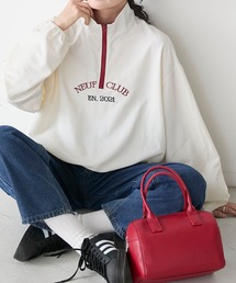 BONLECILL（ボンルシール）の「ロゴ刺繍配色ハーフジッププルオーバー（ナイロンジャケット・レディース）」