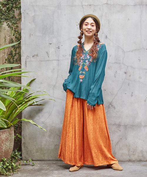 チャイハネ（チャイハネ）の「【チャイハネ】グラシアワイドパンツ（その他パンツ・レディース・ピンク/ブルー/オレンジ/ブラック/グレー/パープル/ブラウン/グリーン・FREE）」の17枚目の写真