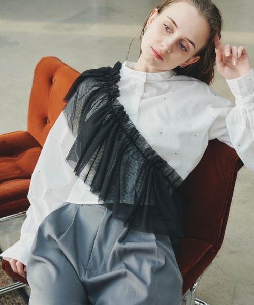 Birthday room（バースデイルーム）の「チュールマルチウェイフリルカラー（付け襟・レディース・ブラック/アイボリー・FREE）」の22枚目の写真