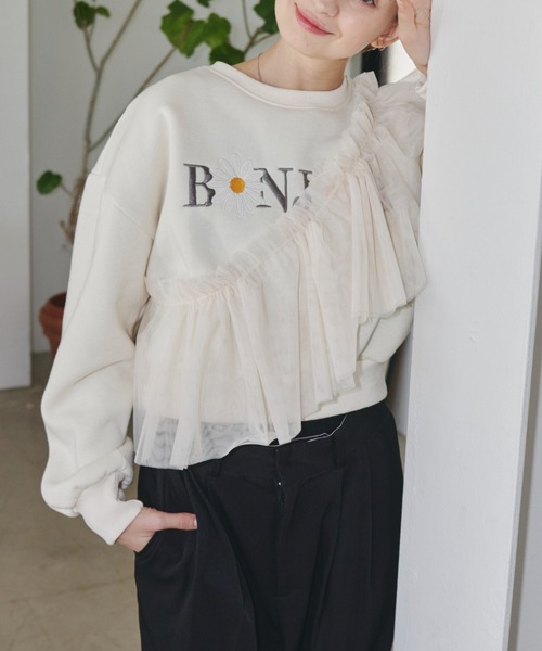 Birthday room（バースデイルーム）の「チュールマルチウェイフリルカラー（付け襟・レディース・ブラック/アイボリー・FREE）」の12枚目の写真