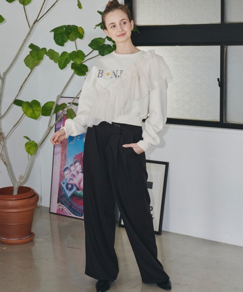 Birthday room（バースデイルーム）の「チュールマルチウェイフリルカラー（付け襟・レディース・ブラック/アイボリー・FREE）」の16枚目の写真