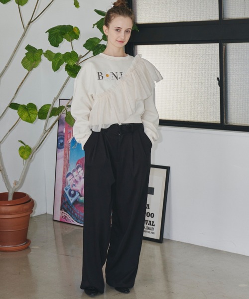 Birthday room（バースデイルーム）の「チュールマルチウェイフリルカラー（付け襟・レディース・ブラック/アイボリー・FREE）」の15枚目の写真