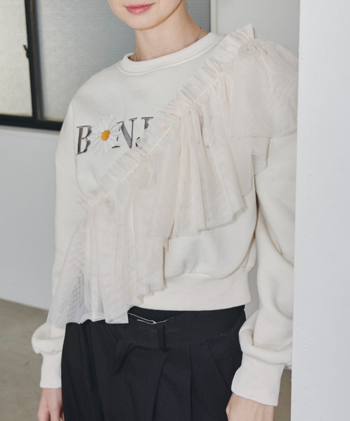 Birthday room（バースデイルーム）の「チュールマルチウェイフリルカラー（付け襟・レディース・ブラック/アイボリー・FREE）」の3枚目の写真