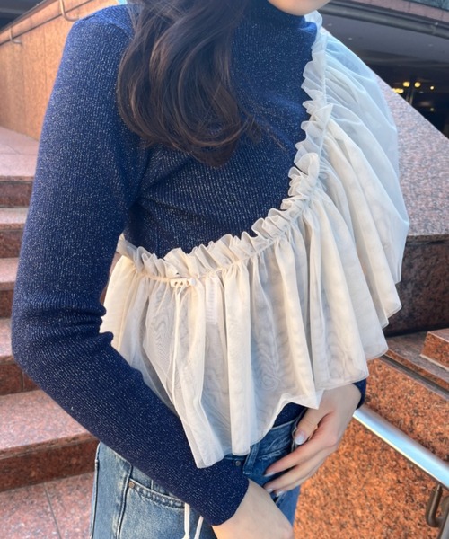 Birthday room（バースデイルーム）の「チュールマルチウェイフリルカラー（付け襟・レディース・ブラック/アイボリー・FREE）」の17枚目の写真