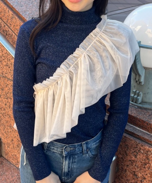 Birthday room（バースデイルーム）の「チュールマルチウェイフリルカラー（付け襟・レディース・ブラック/アイボリー・FREE）」の18枚目の写真