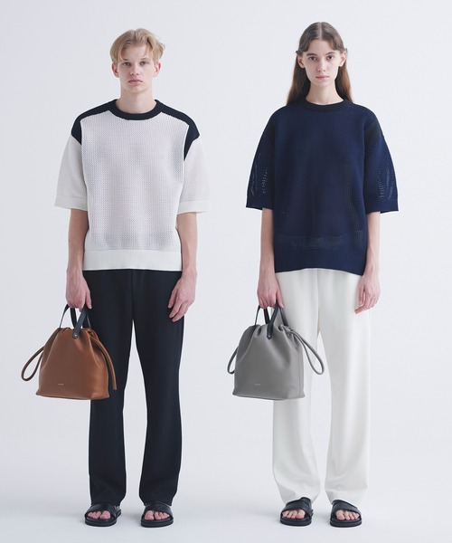 トップス cullni Bi Color Mesh Knit CULLNI - 【残り一点】Bi Color Mesh Knit Short Sleeve
