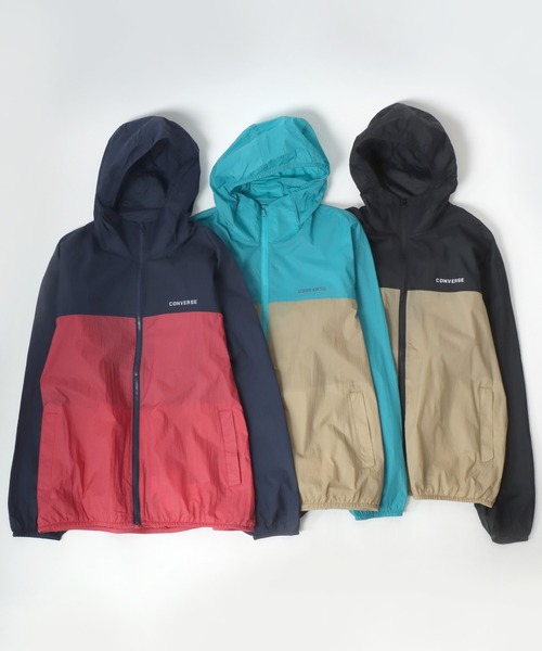 CONVERSE(コンバース)の「CONVERSE/コンバース ナイロン 撥水 軽量 薄手 ポケッタブル パーカー フーディー レディース メンズ(ナイロンジャケット・メンズ・ブルー/ブラック系その他/ブラック/ライトグレー/レッド/レッド系その他/ベージュ/ネイビー/ブルー系その他・M/L/LL)」の18枚目の写真