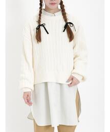 Samansa Mos2 | モールフェザーケーブルニット(ニット/セーター)