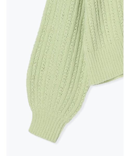 Samansa Mos2（サマンサ モスモス）の「モールフェザーケーブルニット（ニット/セーター・レディース・キナリ/グリーン/チャコールグレー/イエロー・F）」の9枚目の写真