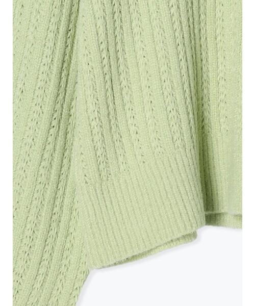 Samansa Mos2（サマンサ モスモス）の「モールフェザーケーブルニット（ニット/セーター・レディース・キナリ/グリーン/チャコールグレー/イエロー・F）」の10枚目の写真