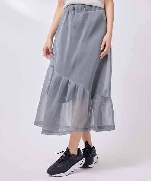 NERGY(ナージー)の「ダブルラッセルケープスカート(スカート・レディース・グレー/ブラック・FREE)」の10枚目の写真