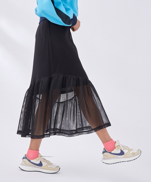 NERGY(ナージー)の「ダブルラッセルケープスカート(スカート・レディース・グレー/ブラック・FREE)」の3枚目の写真