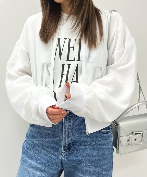 ANAP(アナップ)の「4柄アソートロングスリーブTシャツ(Tシャツ/カットソー・レディース・ダークグレー/ブラック/ライトグレー/ホワイト・FREE)」の1枚目の写真