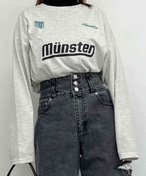 ANAP(アナップ)の「4柄アソートロングスリーブTシャツ(Tシャツ/カットソー・レディース・ダークグレー/ブラック/ライトグレー/ホワイト・FREE)」の3枚目の写真