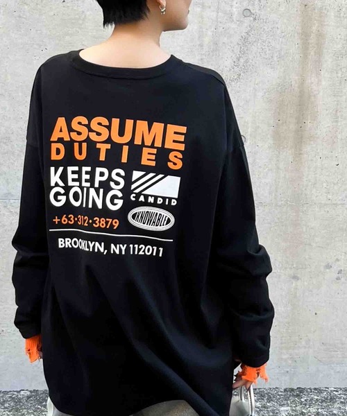 ANAP(アナップ)の「4柄アソートロングスリーブTシャツ(Tシャツ/カットソー・レディース・ダークグレー/ブラック/ライトグレー/ホワイト・FREE)」の2枚目の写真