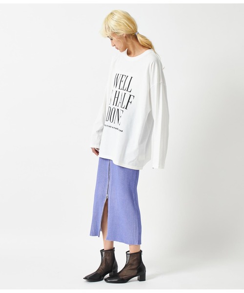 ANAP(アナップ)の「4柄アソートロングスリーブTシャツ(Tシャツ/カットソー・レディース・ダークグレー/ブラック/ライトグレー/ホワイト・FREE)」の16枚目の写真