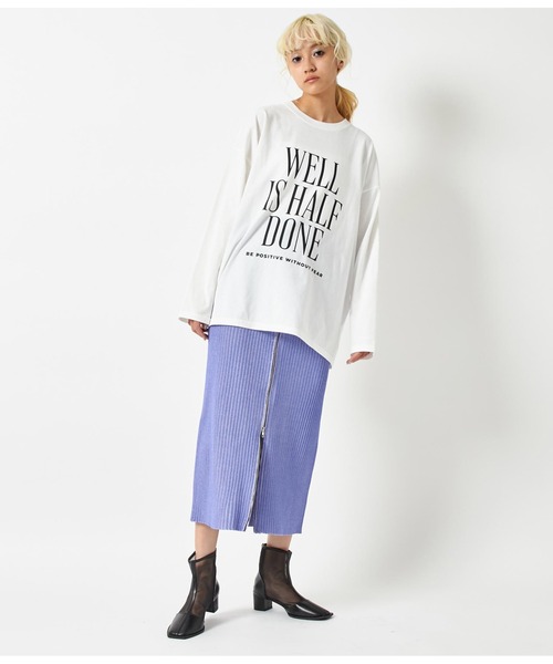 ANAP(アナップ)の「4柄アソートロングスリーブTシャツ(Tシャツ/カットソー・レディース・ダークグレー/ブラック/ライトグレー/ホワイト・FREE)」の15枚目の写真