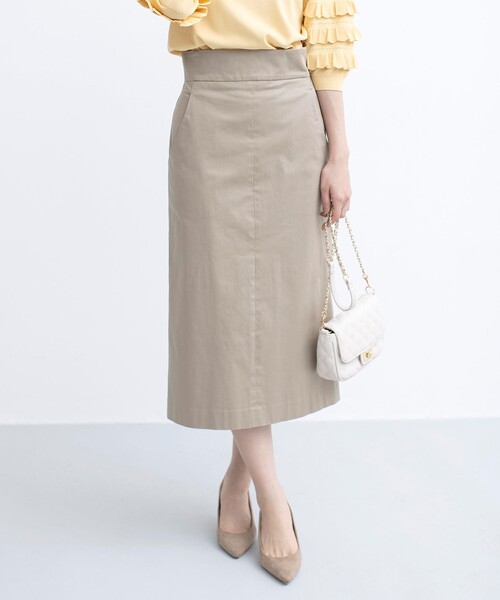 【セール】【WEB限定】サテンストレッチ Iラインスカート（スカート）｜組曲（クミキョク）