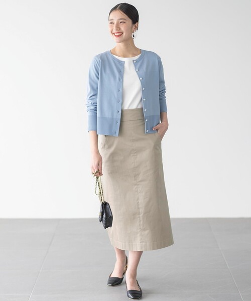 【セール】【WEB限定】サテンストレッチ Iラインスカート（スカート）｜組曲（クミキョク）