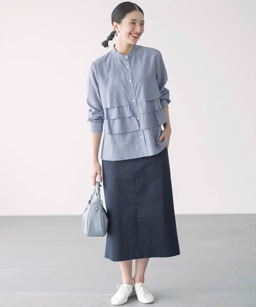 【セール】【WEB限定】サテンストレッチ Iラインスカート（スカート）｜組曲（クミキョク）